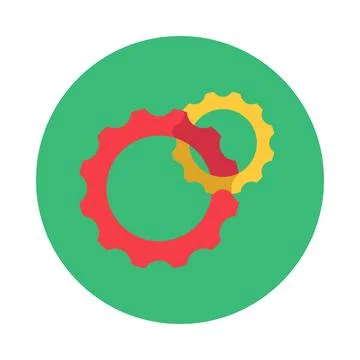Gear Cooperation Round Sticker Unity Team Stock Illustration