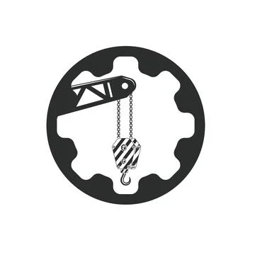 Gear crane hook vector element concept design template Stock Illustration
