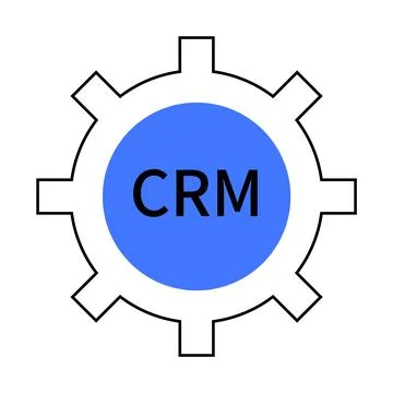 Gear with CRM Text Inside for Customer Relationship Management and Business.. Stock Illustration