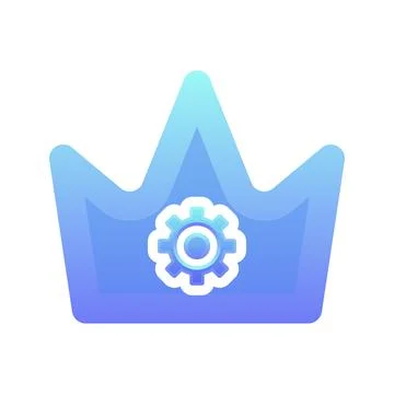 Gear crown gradient logo design template icon Stock Illustration