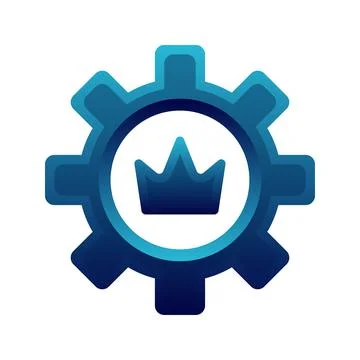 Gear crown gradient logo design template icon Stock Illustration