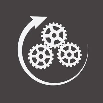 Gear Crowns with Rounded Arrows Stock Illustration