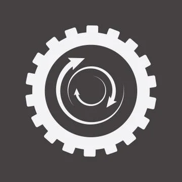 Gear Crowns with Rounded Arrows Stock Illustration