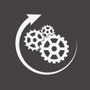 Gear Crowns with Rounded Arrows Stock Illustration