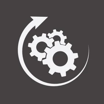 Gear Crowns with Rounded Arrows Stock Illustration