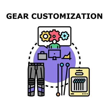 Gear customization planning and development vector concept Stock Illustration