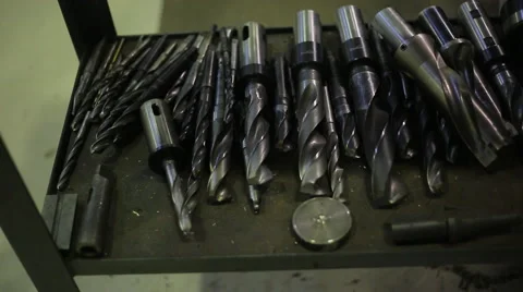 Gear-cutting drill bits for cutting and processing metal parts of machine, lie Video stock 66048016