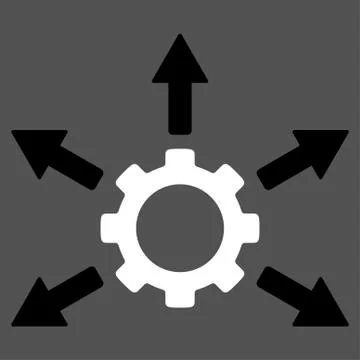 Gear Distribution Flat Icon Ilustração Stock