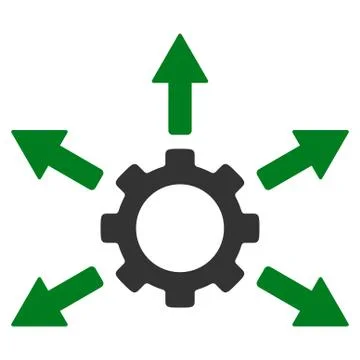 Gear Distribution Flat Icon Illustrazione stock