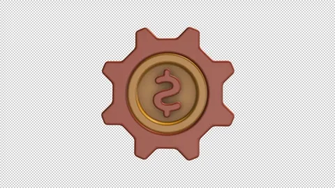 Gear with dollar coin Stock Footage 308229146