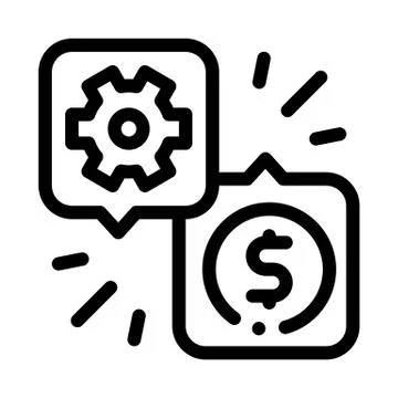 Gear Dollar Quote Icon Vector Outline Illustration 스톡 일러스트