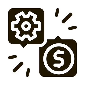 Gear Dollar Quote Icon Vector Glyph Illustration Stock Illustration