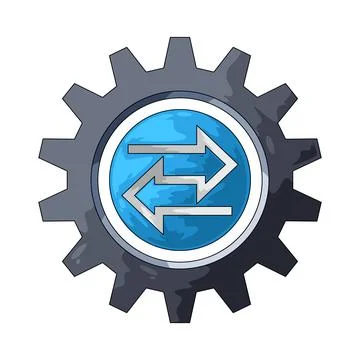 Gear with Double Arrows illustration 스톡 일러스트