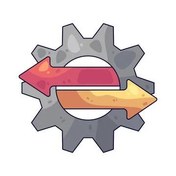 Gear with Double Arrows illustration 스톡 일러스트