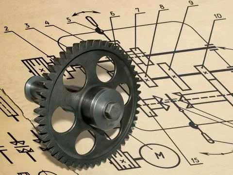 Gear drawing Stock Photos