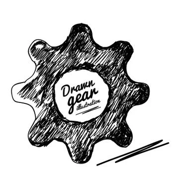 Gear drawn vector illustration Stock Illustration