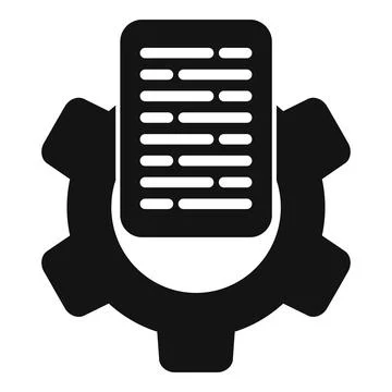 Gear dual technical icon simple vector. Phone ram lens Stock Illustration