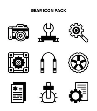 Gear DuoTone Bundle Icons Pack Stock Illustration
