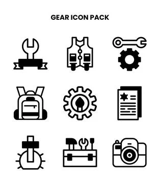 Gear DuoTone Bundle Icons Pack 스톡 일러스트