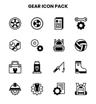 Gear DuoTone Icons Pack Illustrazione stock