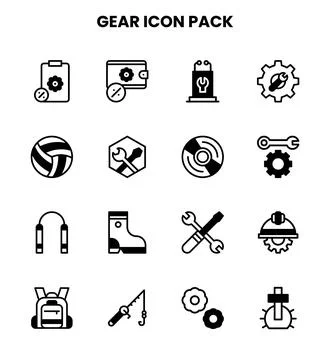 Gear DuoTone UI Icons Pack Stock Illustration