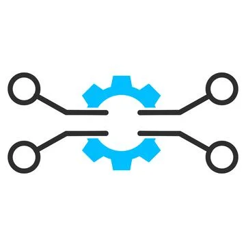 Gear Electronics Integration Flat Icon Vector Stock Illustration