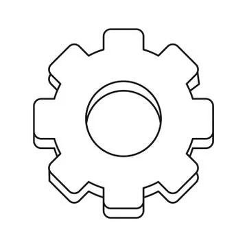 Gear engineer work cooperation thin line Stock Illustration