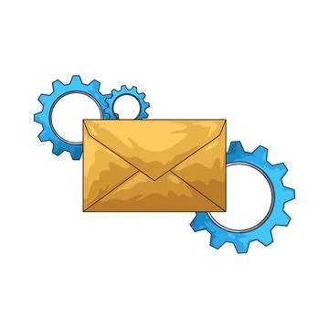 Gear with Envelope illustration 스톡 일러스트