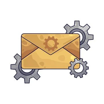 Gear with Envelope illustration 스톡 일러스트