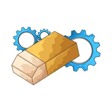 Gear with Eraser illustration 스톡 일러스트