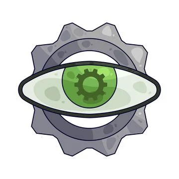 Gear with Eye illustration 스톡 일러스트