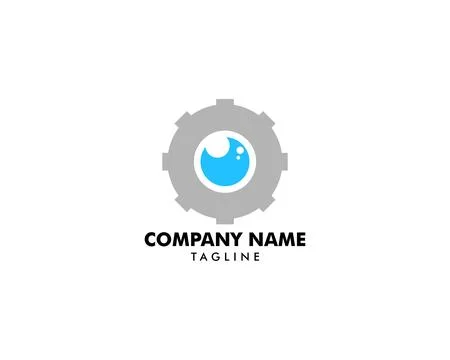 Gear Eye Logo Template Design Stock Illustration