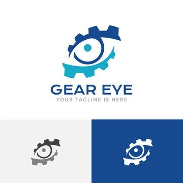 Gear Eye Setting Focus Strategy Business Industry Logo Stock Illustration