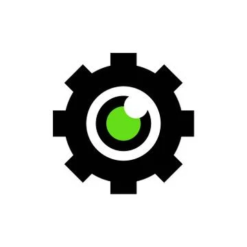 Gear eye vector design template illustration Illustrazione stock
