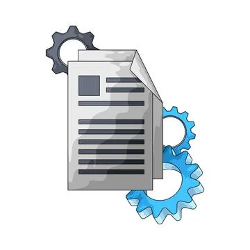 Gear with File illustration 스톡 일러스트