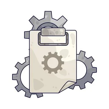 Gear with File illustration 스톡 일러스트