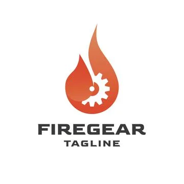 Gear fire logo design Stock Illustration