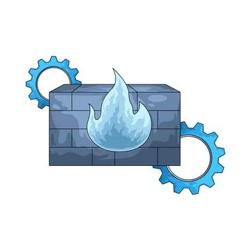 Gear with Firewall illustration 스톡 일러스트