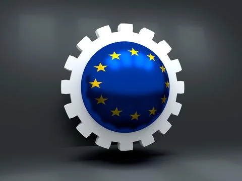 Gear with flag Stock Illustration