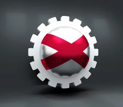 Gear with flag Stock Illustration