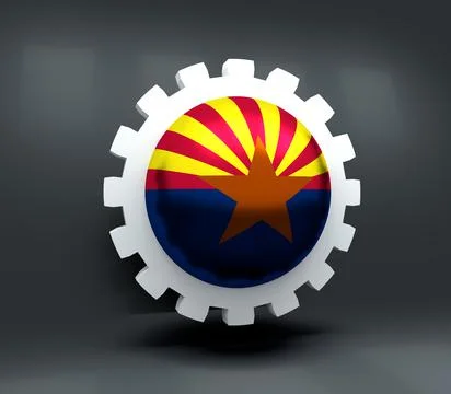 Gear with flag Stock Illustration