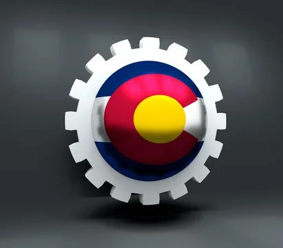 Gear with flag Stock Illustration