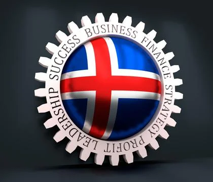 Gear with flag Stock Illustration