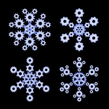 Gear flakes Stock Illustration
