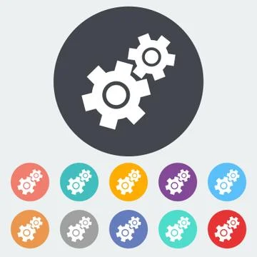Gear flat icon. Stock Illustration