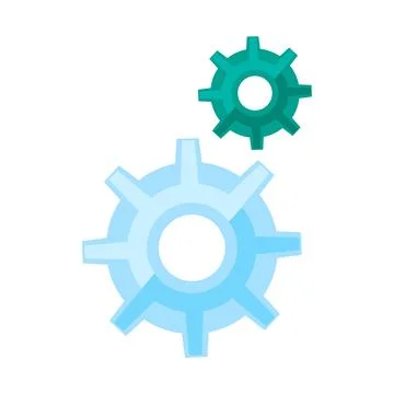 Gear flat illustration representing settings configuration Stock Illustration