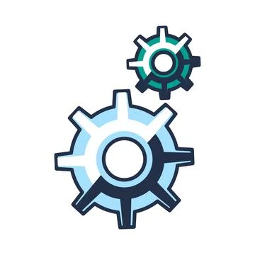Gear flat illustration representing settings configuration 스톡 일러스트