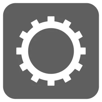Gear Flat Squared Glyph Icon Stock Illustration
