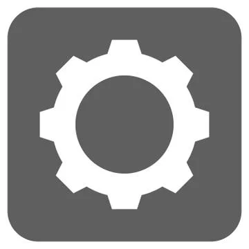 Gear Flat Squared Vector Icon 스톡 일러스트