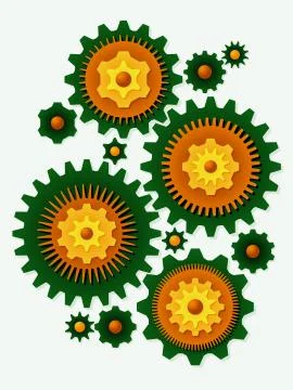 Gear flowers Stock Illustration